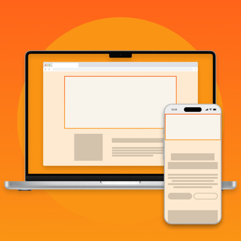 Landing page image + text