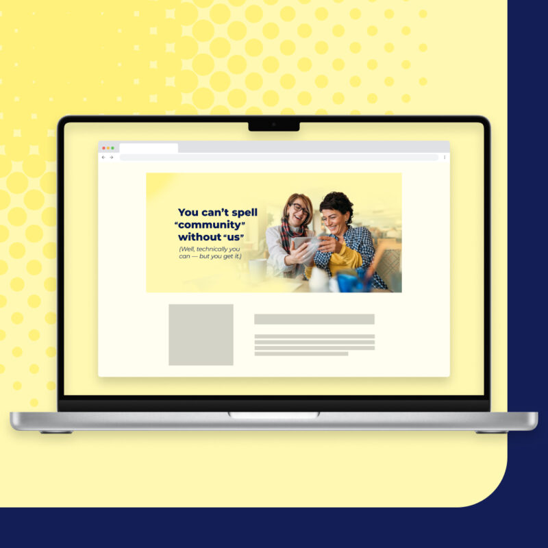 Landing page image + text