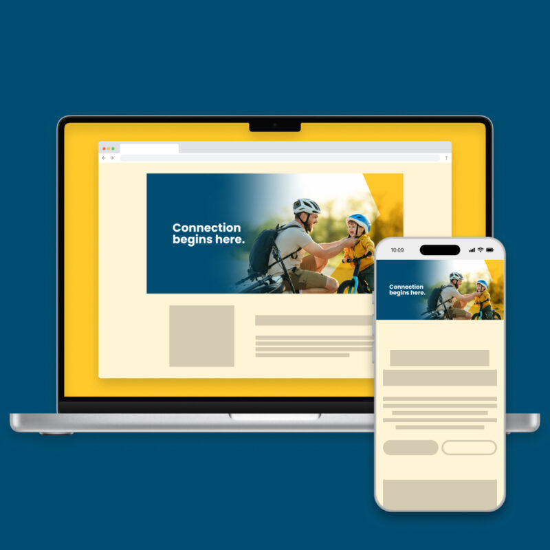 Landing page image + text