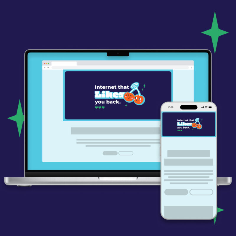 Landing page image + text