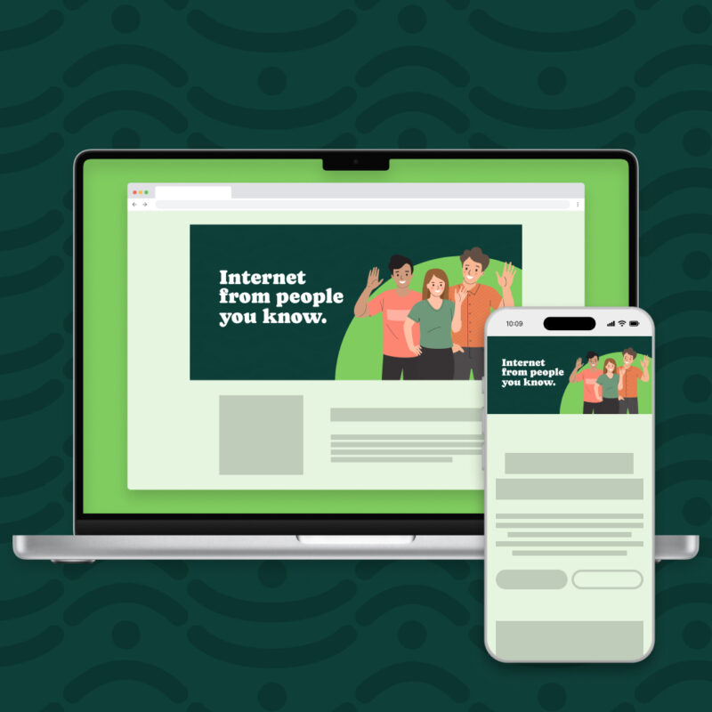 Landing page image + text