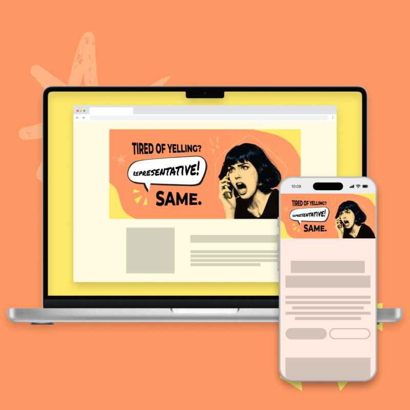 Landing page image + text