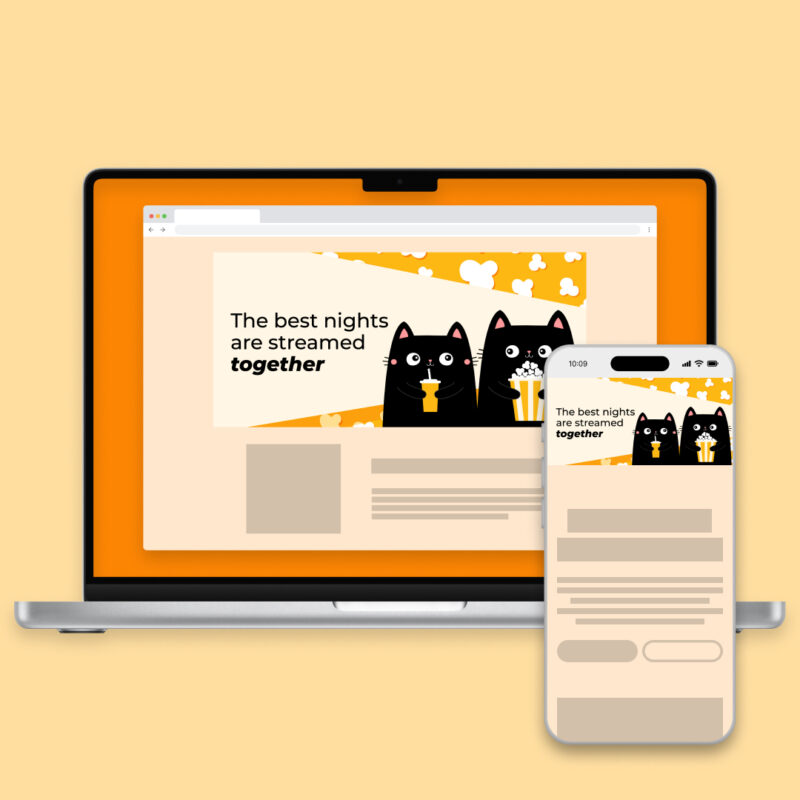 Landing page image + text