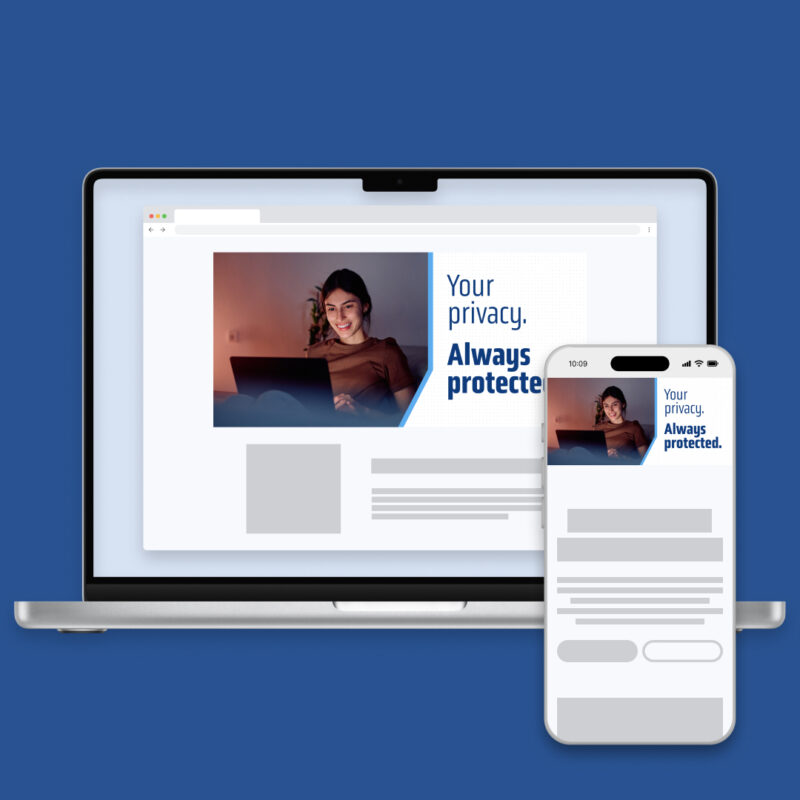 Landing page image + text