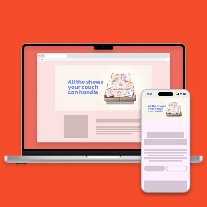 Landing page image + text