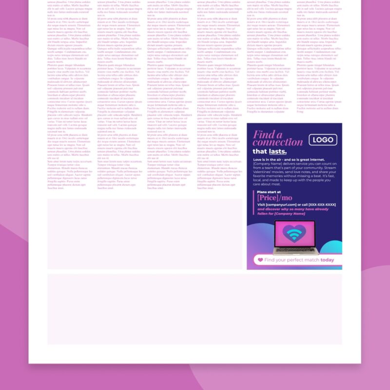 Newspaper ad 3.25in x 5in