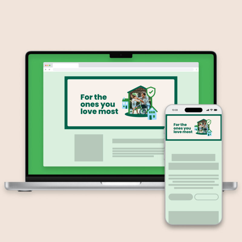 Landing page image + text