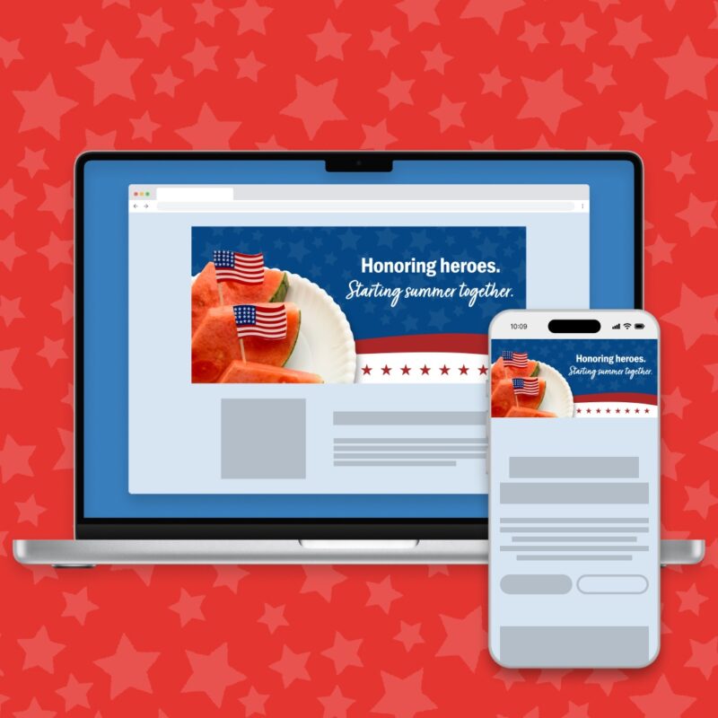 Landing page image + text