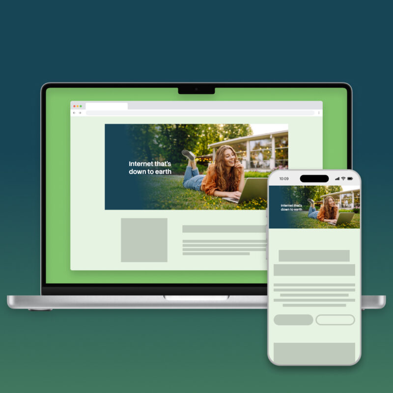 Landing page image + text