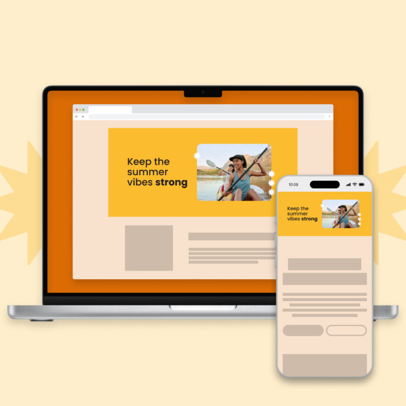 Landing page image + text