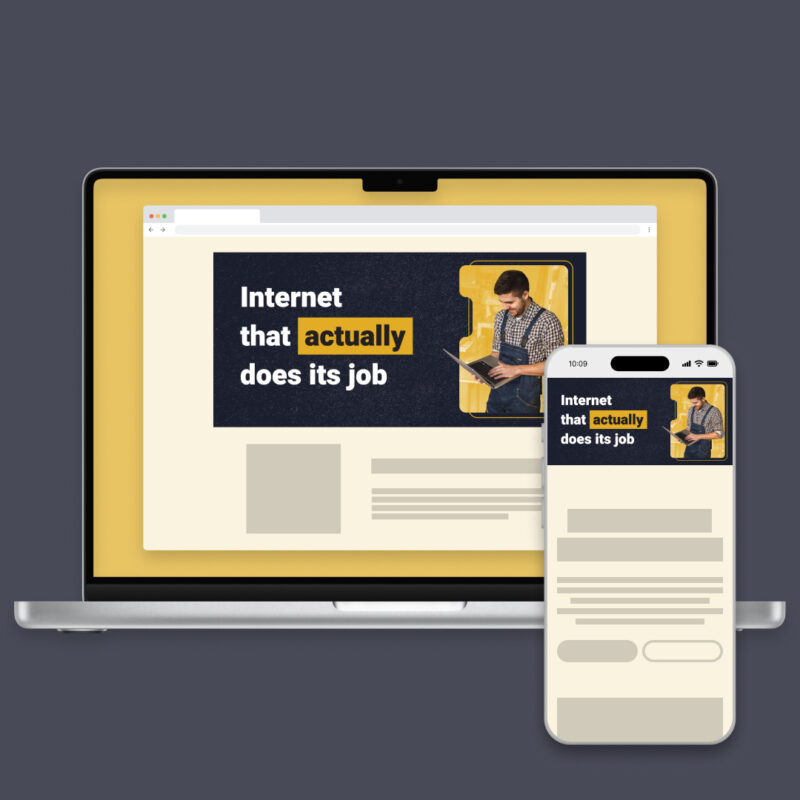 Landing page image + text