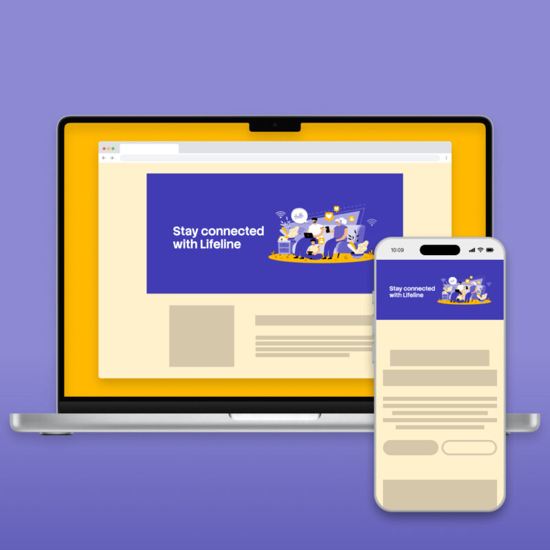 Landing page image + text