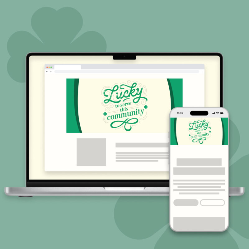 Landing page image + text