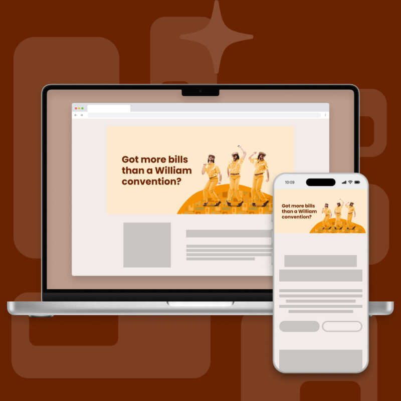 Landing page image + text