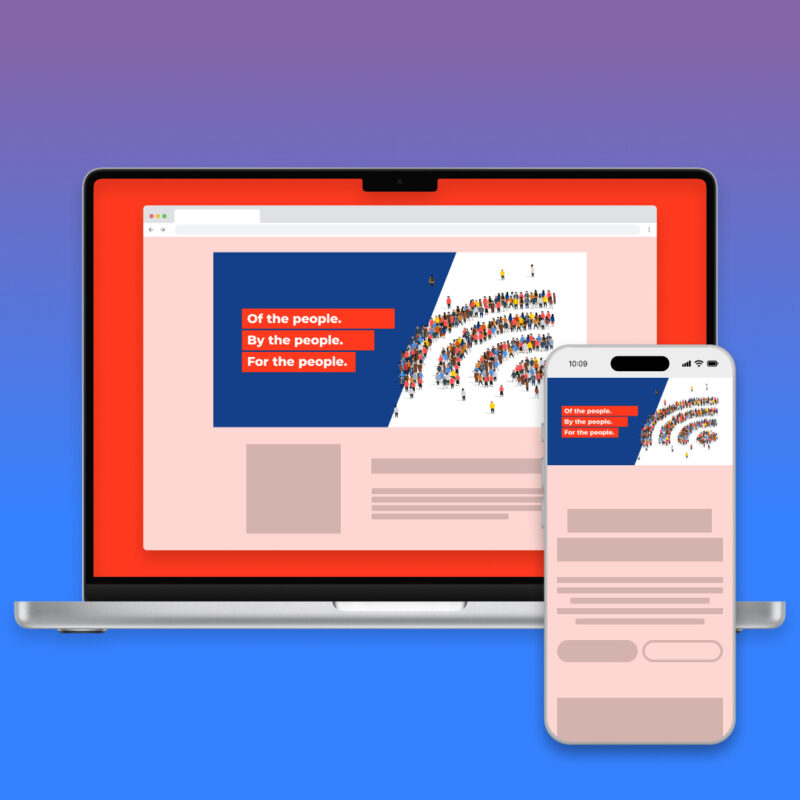 Landing page image + text