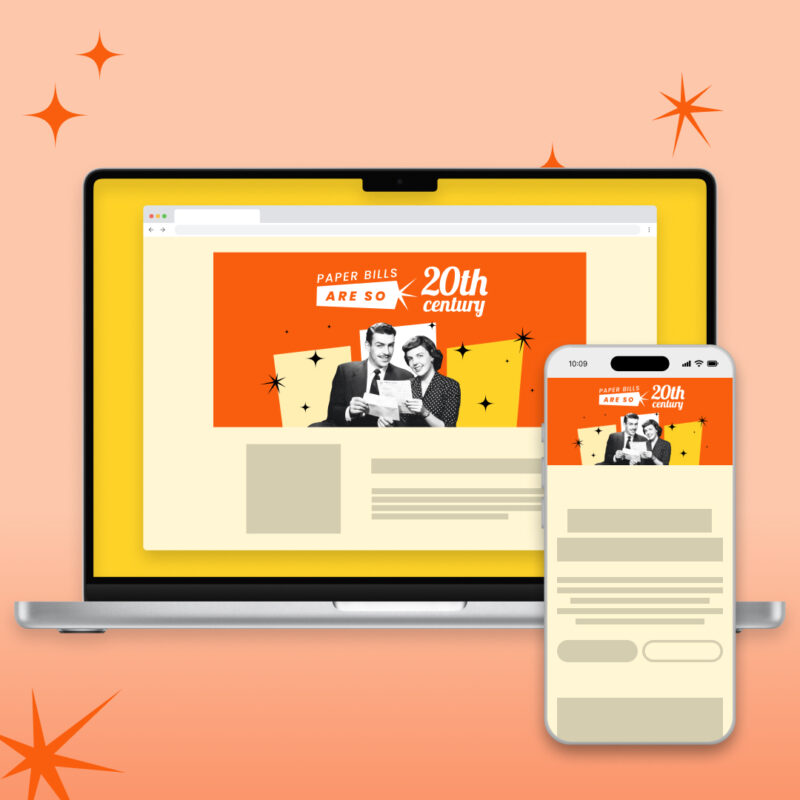 Landing page image + text