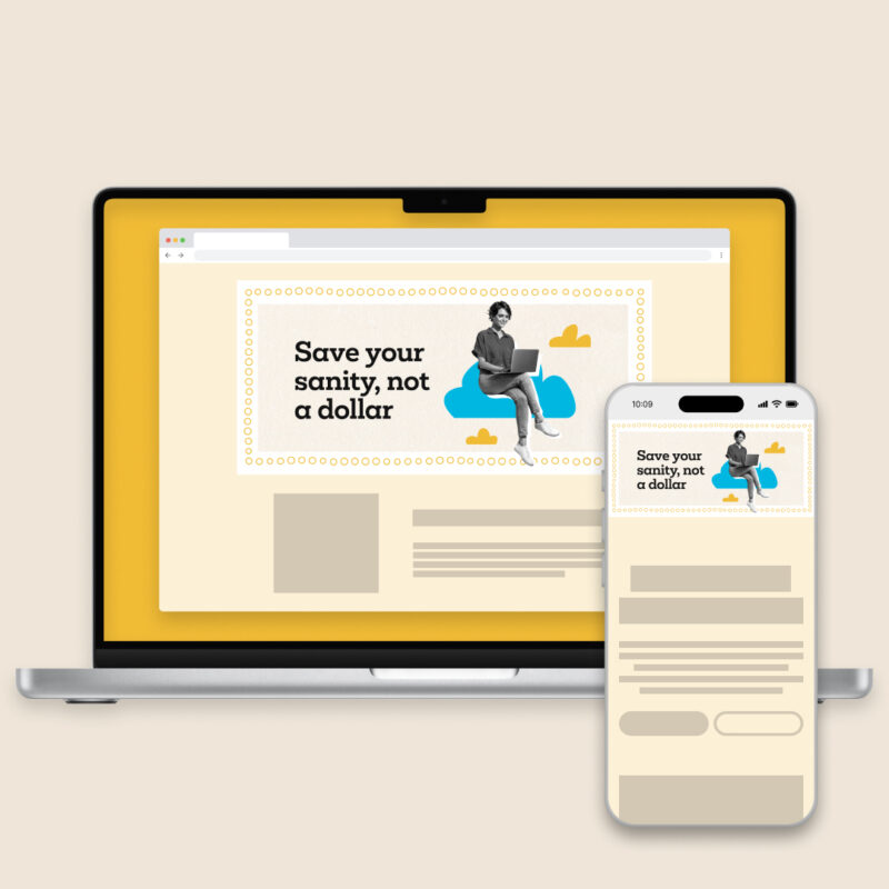 Landing page image + text