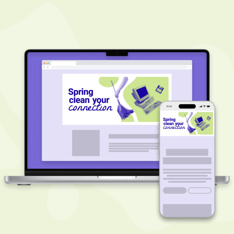 Landing page image + text