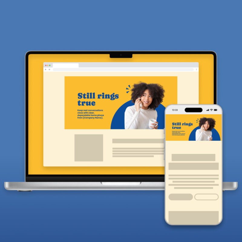 Landing page image + text