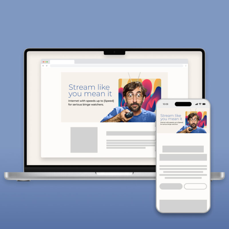 Landing page image + text