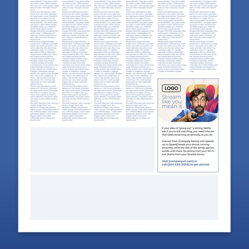 Newspaper ad 3.25in x 5in