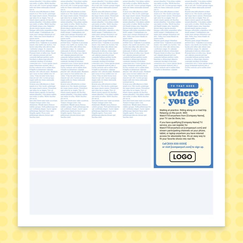 Newspaper ad 3.25in x 5in