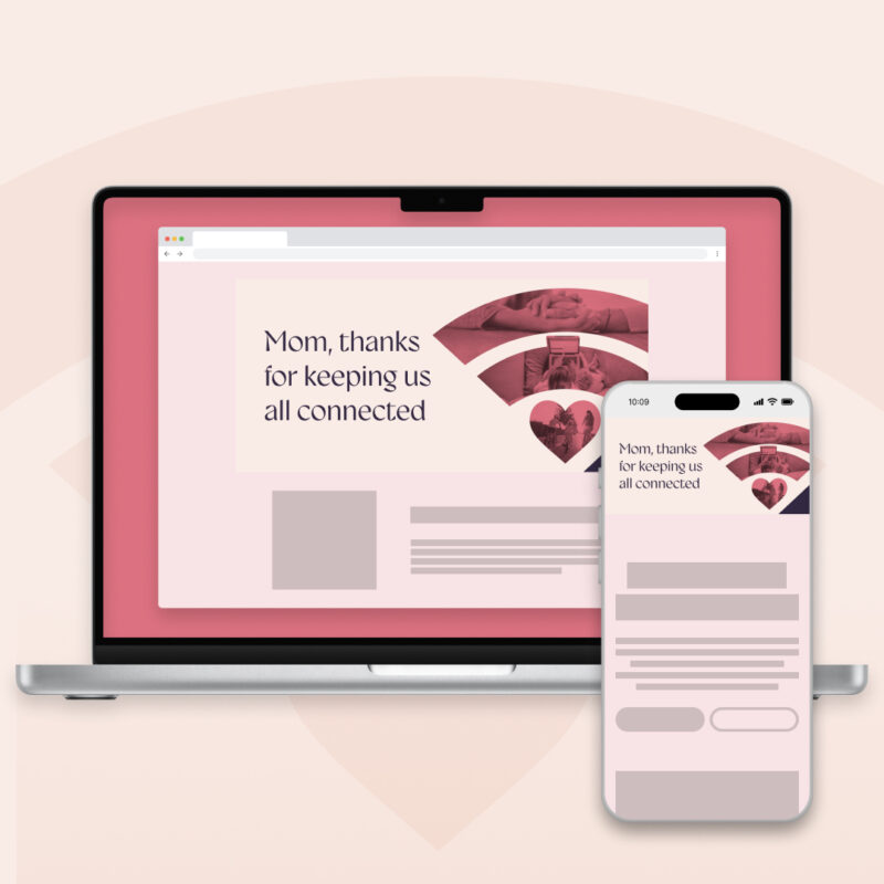 Landing page image + text