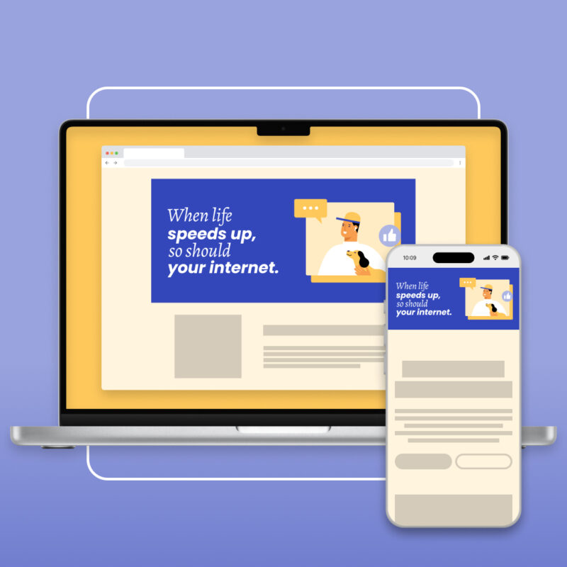 Landing page image + text