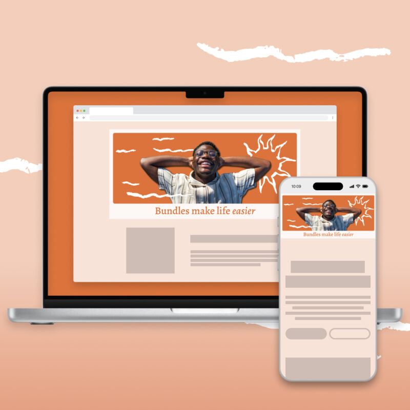 Landing page image + text