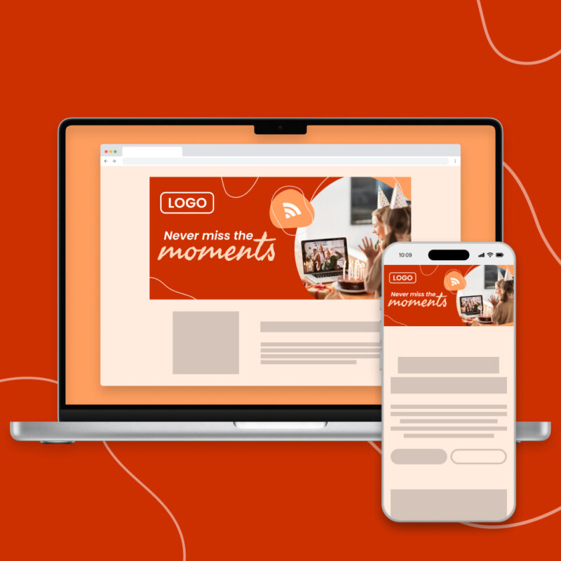 Landing page image + text