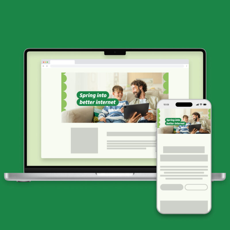 Landing page image + text