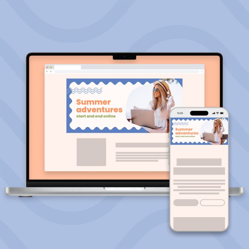 Landing page image + text