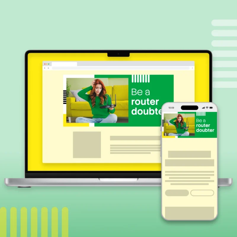 Landing page image + text