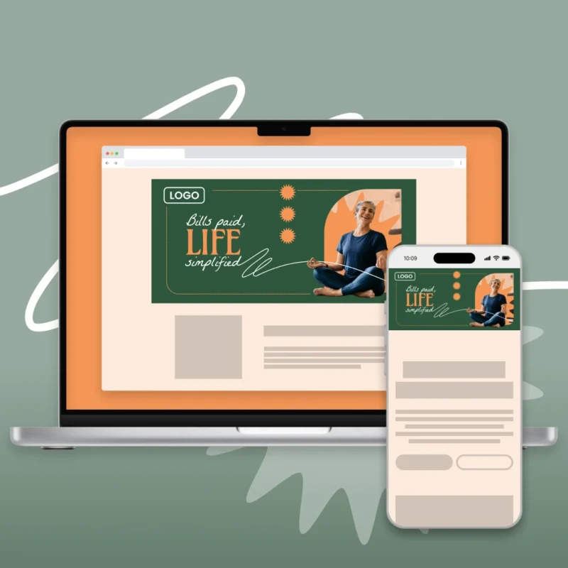 Landing page image + text