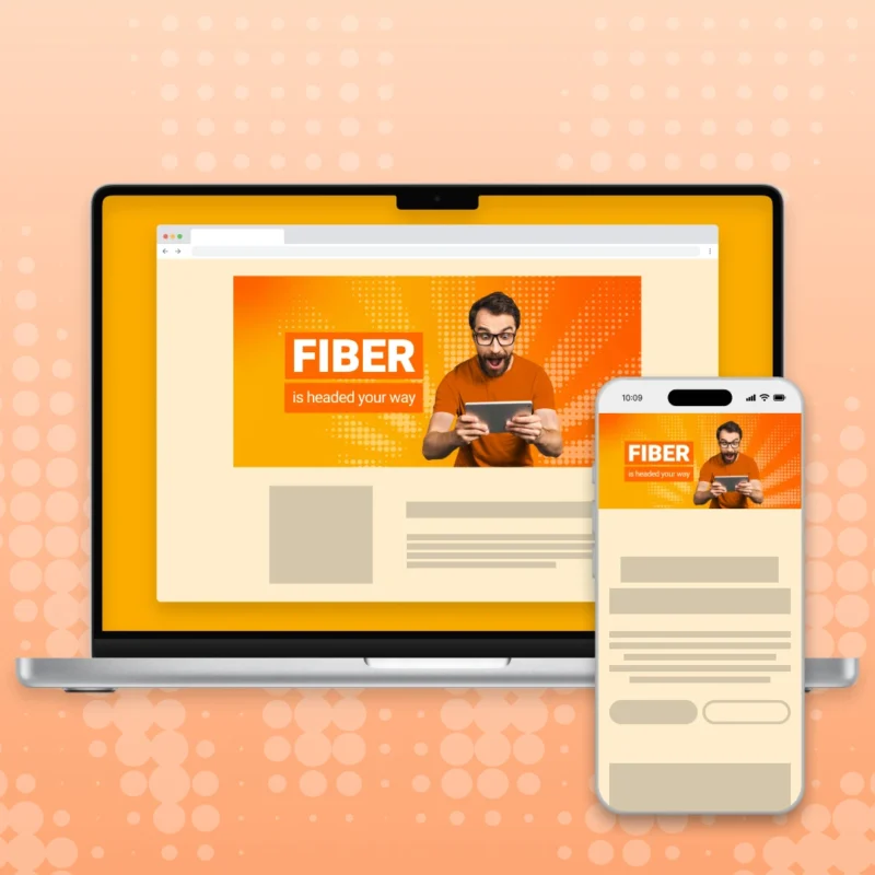 Landing page image + text