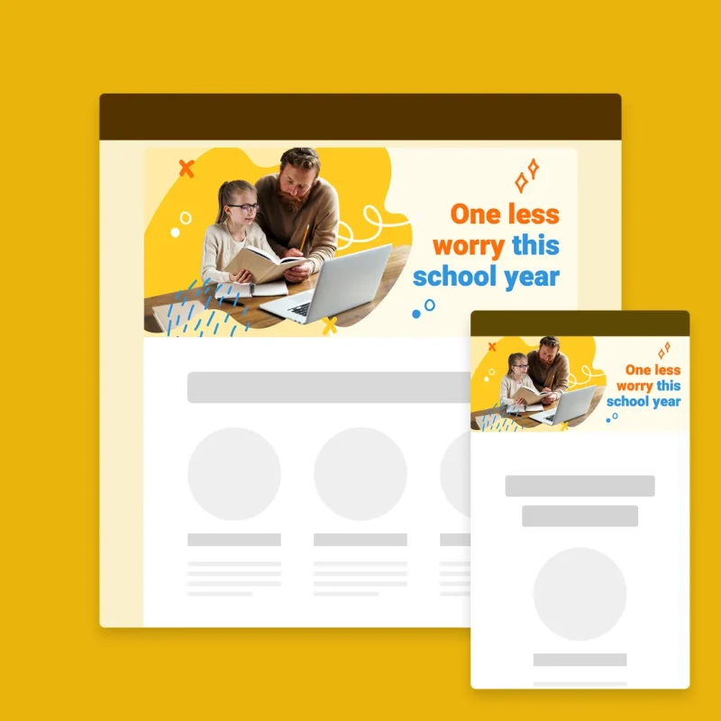 Email header image + text